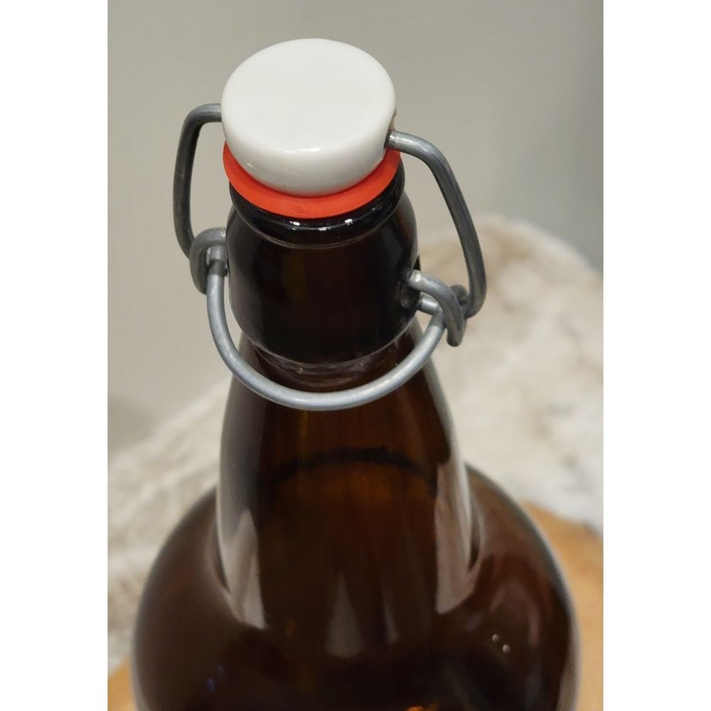 EZ Cap Amber 1 Liter Swing-top Bottle